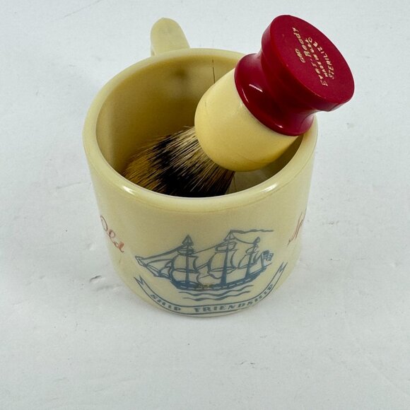 Old Spice Shulton Shaving Mug Ship Friendship & Ever Ready Brush Vintage Set - Picture 7 of 8